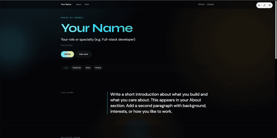 Spotlight portfolio template